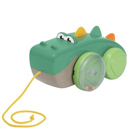 Chicco Crocodile Pull Along Eco+, First Toy Made from Recycled Plastic, Lightweight and Easy to Grip, Develops Psychomotor Skills, 12-36 Months
