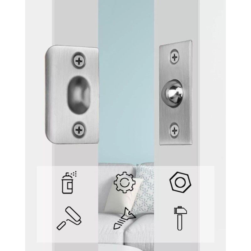 Jiayi 2 Pack Invisible Door Catch For Closet Adjustable Brass