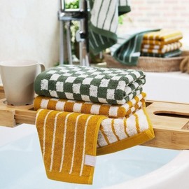 Soft ombre bamboo washcloth bathroom towel chess green