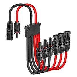 JUZUXI Solar Connectors Cable for 3 Solar Panels,IP68 Waterproof Y Branch Tool-Free Solar Cable Splitter,Parallel 10AWG Adapter for Solar Extension Cable