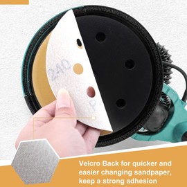 GOLD DEER 30 Pack 5 Inch 8 Hole Hook and Loop Sanding Discs 240 Grit Random Orbit Sandpaper for Power Random Orbital Sander Woodworking Automotive Metal Working