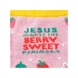 Kerusso Jesus Makes Life Sweet, Psalm 34:8 Multicolor One Size Fits Most Cotton Blend Everyday No-Show Socks