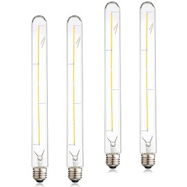 LVYE Dimmable Led Tubular Bulb 6W,3000K Soft White,T30 Long Tube Edison Led Vintage Filament Bulb,60W Equivalent,Clear Glass Cover, E26 Medium Base,4-Pack. (11.8in(300mm)-6W)