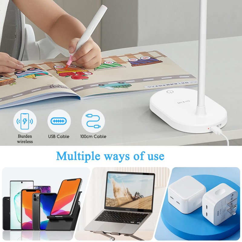 Aigostar LED Desk Lamp, Children's Table Lamp with 3 Adjustable