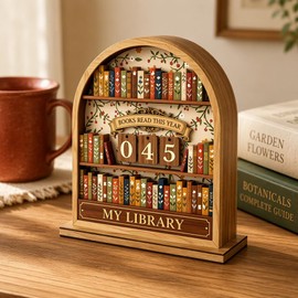 Books Read This Year Counter, 3D Book Reading Tracker Counter