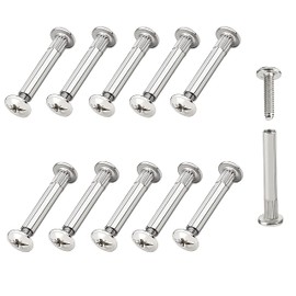 TERF® M6 (6mm) Furniture Connecting Inter Screw Bolt Size Male 14mm and Sleeve Size Female 29mm Adjustable Length Fixing Male to Female Sleeves (26mm to 35mm) Screws Bolts Nuts – Pack of 10