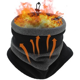 CUBATTY Men's Neck Warmer, Winter, Cold Protection, Fleece-Lined Material, Warm, Stylish, Neck Warm, Windproof, Soft Texture, Elastic Material, Adjustable Cord, Skiing, Snowboarding, Bicycle, Golf,