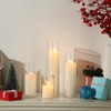 Shihanee Set of 8 Ivory Pillar Candles and Glass Cylinder