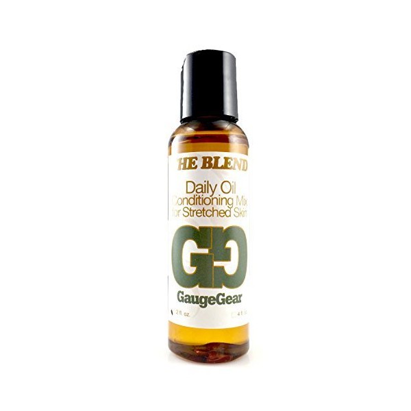 Gauge Gear The Blend (2 oz) | Daily Oil Conditioning Mix for Pierced or Stretched Skin | 100% Natural Piercing Aftercare w/Jojoba Oil | Helps w/Inserting Plugs & Tapers