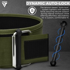 RDX 4 Inch Weight Lifting Belt, Auto-Lock Training Belt, Powerlifting Strength Training Bodybuilding Fitness Belt, Padded Weightlifting Gym Weight Lifting Belt, Men Women Deadlift Workout