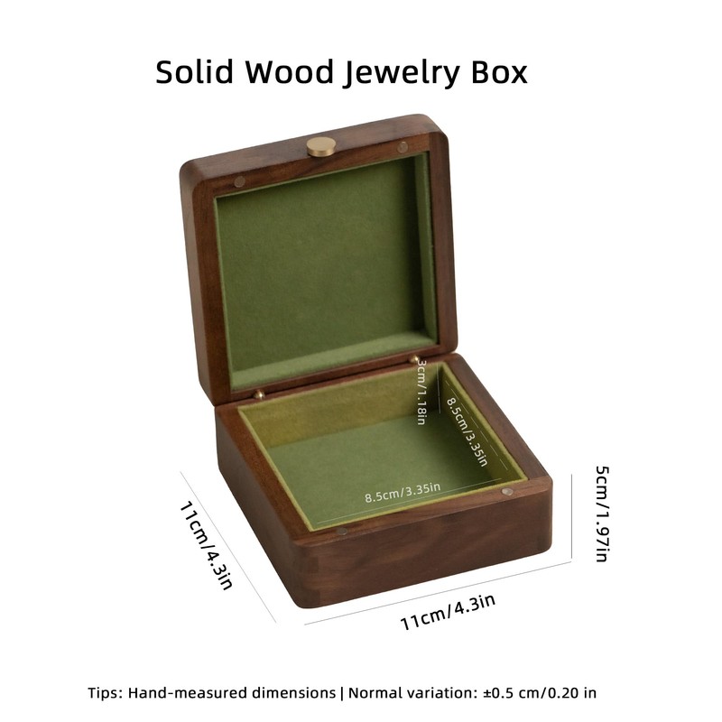 Wooden Jewelry Box,Small Wooden Box with Velvet Lining (Horse Design