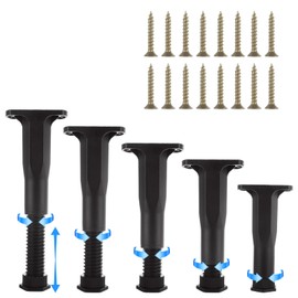 GBACHOOSE Pack of 6 Plastic Bed Feet 20-38 cm, Bed Frame Support Feet, Furniture Feet, Height Adjustable Plastic, Height Adjustable Feet, Furniture Feet for Furniture, TV Cabinet, Bed, Sofa