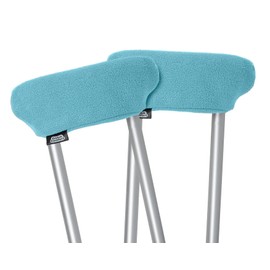 Universal Crutch Underarm Pad Covers - Luxurious Soft Fleece with Sculpted Memory Foam Cores (Turquoise)