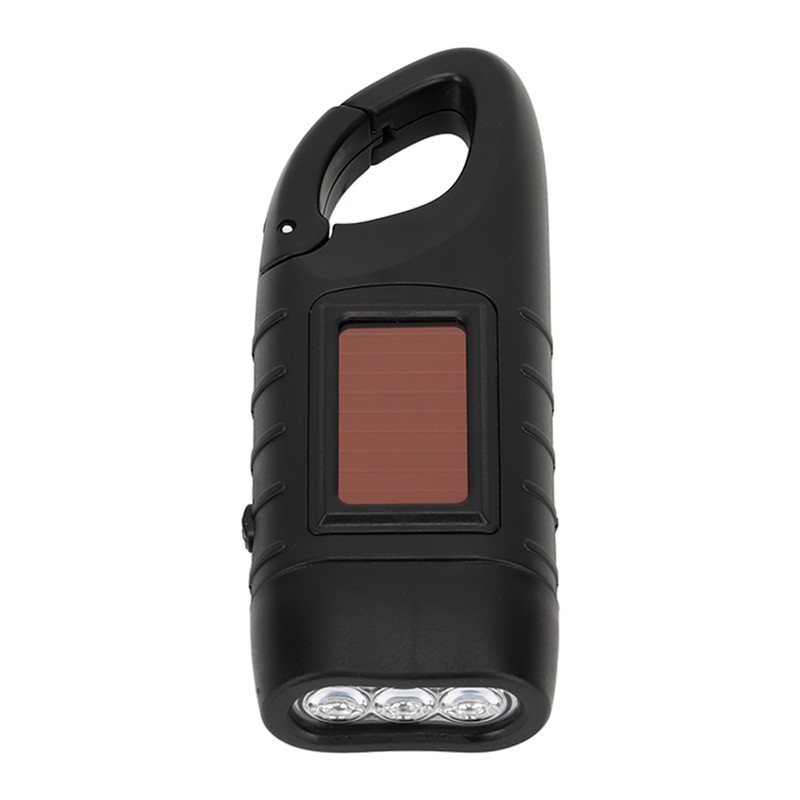 Hand Crank Solar Powered Flashlight Emergency Rechargeable LED Flashlight Self