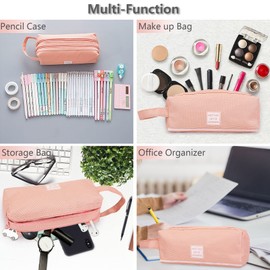 Toptime Large Capacity Pencil Case, pink, Minimalist