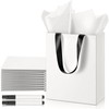 Yeaqee 12 Pack Blank Gift Bags with Tissue Paper Marker,