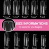 500 Pcs Curved Nail Tips with Box Kit, Tapered Square