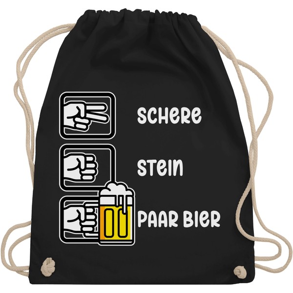 WM110 Gym Bag Backpack – Party & Alcohol Men – Scissors Stone Pair Beer – Drinking Saying Beer Lovers Funny Sauf – One Size – Black – Drink alki Drinking Sayings