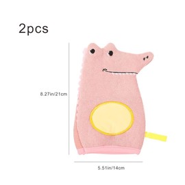 2 Pcs Kids Bath Mitts Creative Crocodile Shower Gloves Cartoon Wash Mitts for Child Bathing