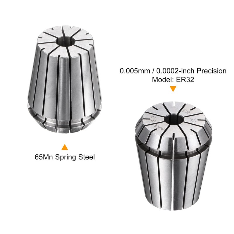 sourcing map ER32 Collet 8 mm Chuck 65Mn Steel for