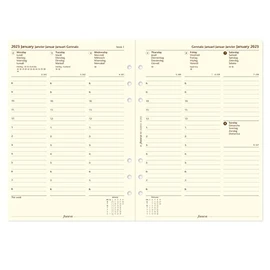 Filofax A5, 1 week on 2 pages, cotton cream (multilingual) 2023, 23-68513