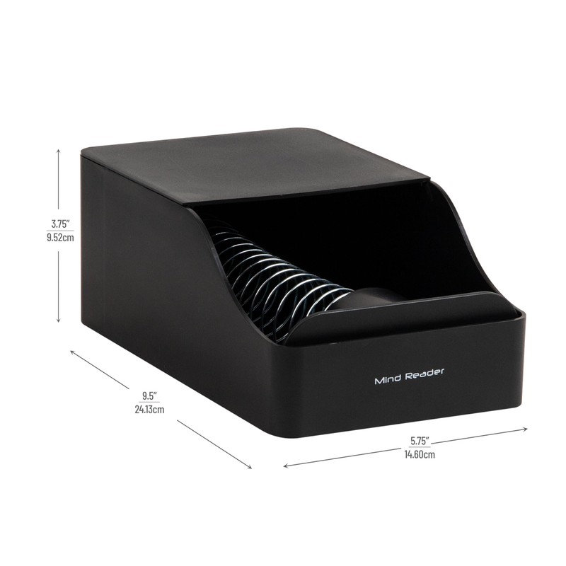 Mind Reader SLED-BLK Plastic Hot Cup Dispenser - Black