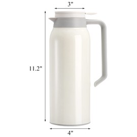 Hacaroa 50 Oz (1.5L) Stainless Steel Thermal Carafe, Double Walled Vacuum Coffee Carafe, Heat Retention Dispenser Insulated Water Pitcher for Home, Office, Outdoor and Restaurant Use