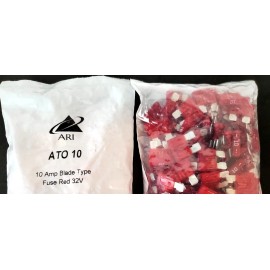 ARI 10 Pcs. ATO-10 Fuses, 10 Amp, Standard Blade, Auto, Boat, Truck, Electronics