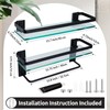 Suzile Set of 2 Glass Bathroom Shelves with Towel Bar,
