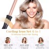 Bestope 6 in 1 Curling Iron Wand Set Curling Wand