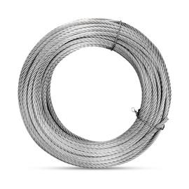Thickened 1/4 Stainless Steel Cable, 100ft Wire Rope, 7X19 Strands Aircraft Cable, 6400lbs Breaking Strength, Zip Line for Heavy Duty Applications, Deck Railing, String Lights & Yard Zipline