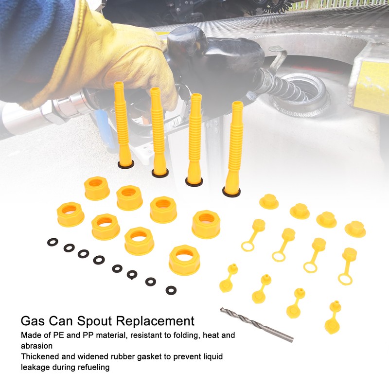 Gas Can Spout Replacement Kit 8mm Drill Bit Anti Overflow