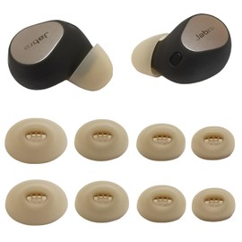 Luckvan Silicone Ear Tips for Jabra Elite 10 Earbuds Tips Replacement for Jabra Elite 10 Gen 2 Ear Tips 4 Pairs, Beige