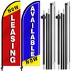 Reallnaive 2 Pcs Now Leasing/available 10 ft Swooper Feather Flags