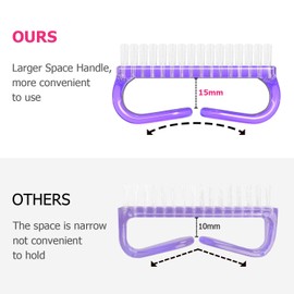 Larbois Handle Grip Nail Brush, Hand Fingernail Brush Cleaner Scrubbing Kit Pedicure for Toes and Nails Men Women (4 Pack) (Color-2)