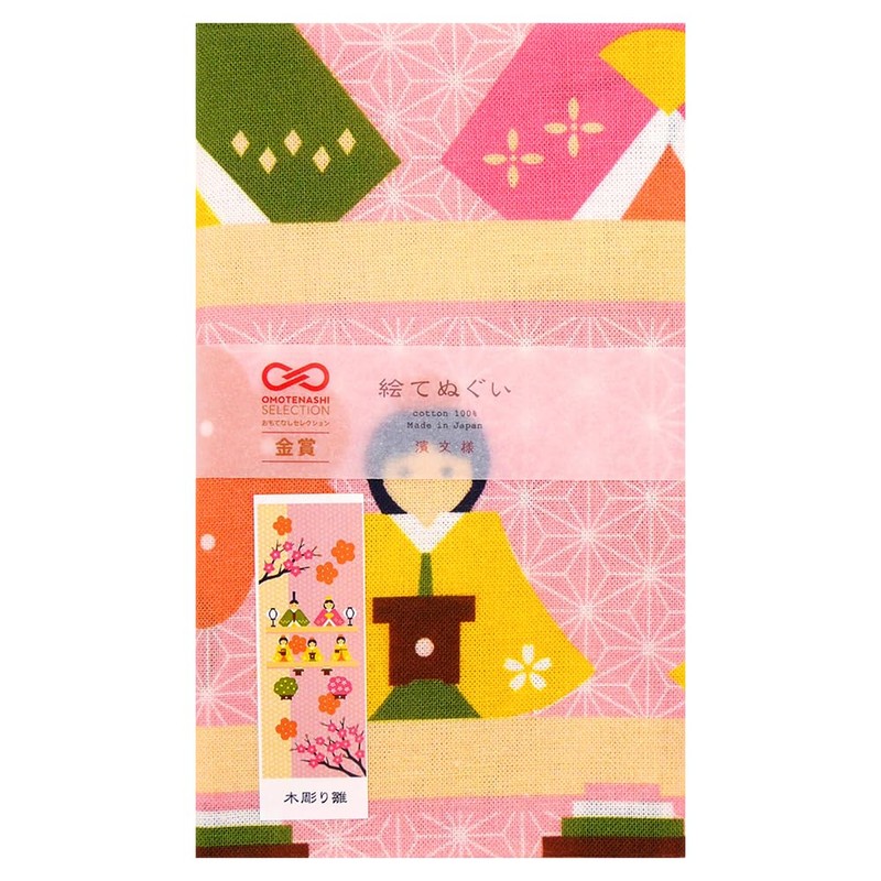 Hamamonyo Picture Tenugui Wooden Carving Hina