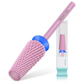 Depvko 5 in 1 Nail Drill Bits, 3/32" Carbide Tungsten Nail Bits for Nail Drill, Professional Two Way Use Gel Remover Drill Bit for Manicure Pedicure Cuticle Fast Remove (Classic 5in1-Pink, Medium-M)