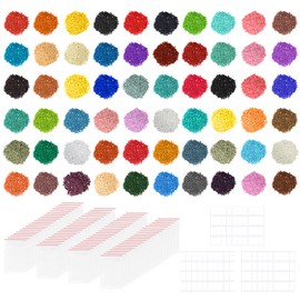 HANDI STITCH Diamond Painting Round Diamonds (60,000 Pack) - 60 Colours/1000 Pieces of Each Colour - Self Seal Bags and Labels - Replacement Diamond Beads for Cross Stitch DIY, Crafts & Freestyle Art