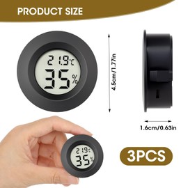 3Pcs Digital Humidity and Temperature Meter Mini Hygrometer Thermometer for Reptile Terrariums Greenhouse Baby Room Indoor Use
