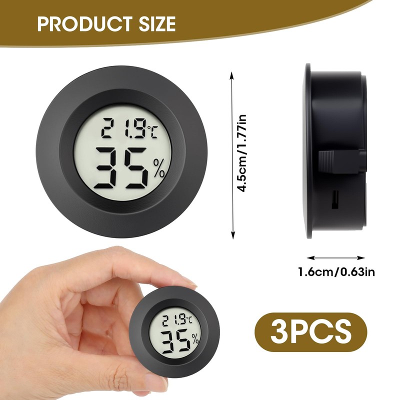 3Pcs Digital Humidity and Temperature Meter Mini Hygrometer Thermometer for