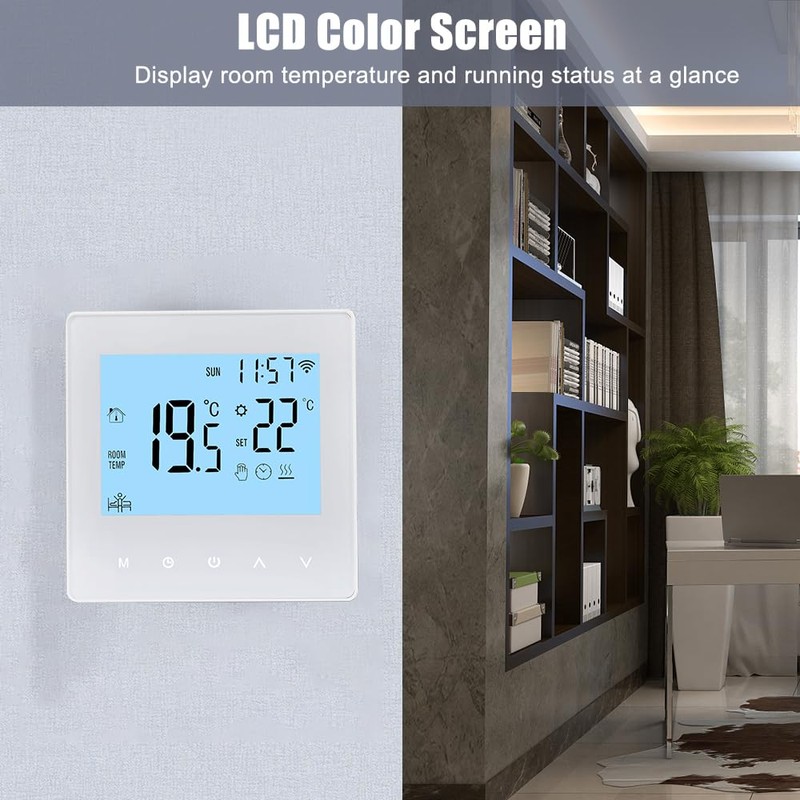 Smart Tuya WiFi Thermostat 16A Digital Programmable LCD Display Underfloor