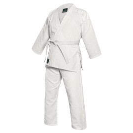 Agile Dragon Karate Uniform for Kids & Adults Lightweight Student Karate Gi Martial Arts Uniform black with Belt (White, 8)