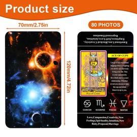 NHQ Tarot Cards, Tarot Cards for Beginners, Tarot with Keywords, with Meanings on You, Keywords, Element, Planet, Yes or No, 80 Sheets, black