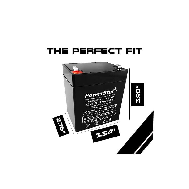 PowerStar-5AH Hi-Capacity Equivalent of Kung Long WP4-12 and WP4.5-12 Replacement