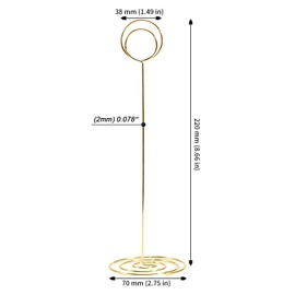 JAPCHET 15 PCS Gold Table Number Holders, 8.6 Inch/220mm Tall Table Number Stands, Gold Place Card Holder for Wedding, Party, Restaurant