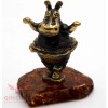 Solid Brass Amber Figurine Hippopotamus Hippo Behemoth ballerina IronWork