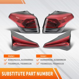Aspaton Outer Inner Tail Lights Set of 4PCS Compatible with 2016 2017 2018 Left & Right Taillights Tail Lamps 8156142211 815500R061 815900R030 815800R030