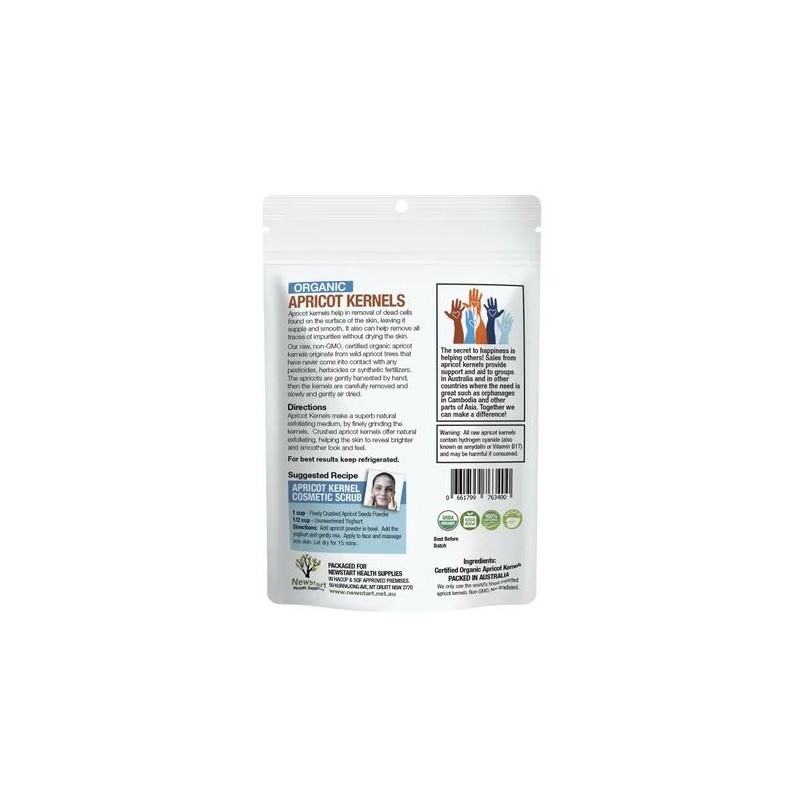 Apricare Organic Raw Apricot Kernels 500g