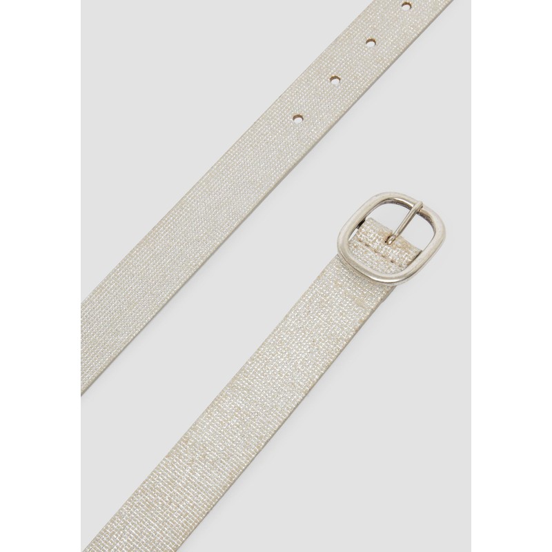 s.Oliver Leather Belt with Pin Buckle, silver