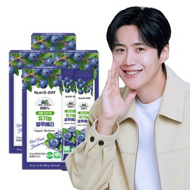 Nutri D Day Real 100% NFC Juiced Organic Blueberry Sticks 14 packs x 4, total 56 packs / 뉴트리디데이 리얼 100% NFC 착즙 유기농 블루베리 스틱 14포 x 4개 총 56포